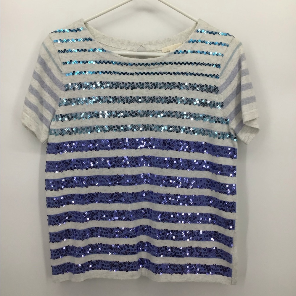Lisa Todd cosmic shine short sleeve sweater with sequins. Size S. Gently used.